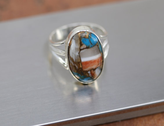 Sterling Silver Mojave Turquoise Ring Size 8