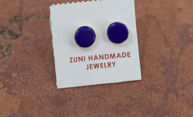 Zuni Silver Lapis Earrings