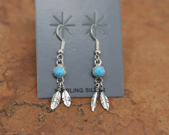 Navajo Silver Turquoise Earrings