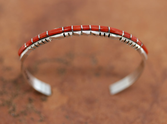 Zuni Silver Coral Bracelet