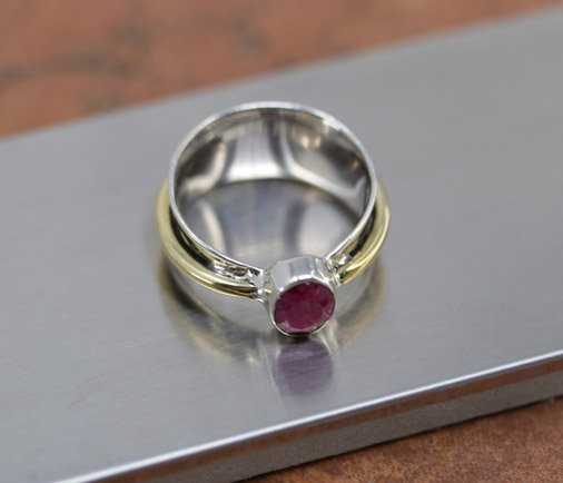 Sterling Silver Ruby Ring Size 7 1/2