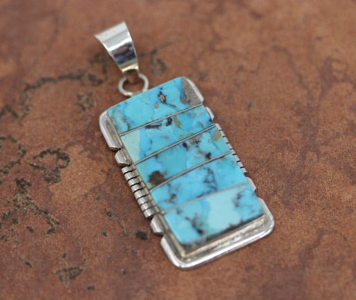 Navajo Silver Turquoise Pendant