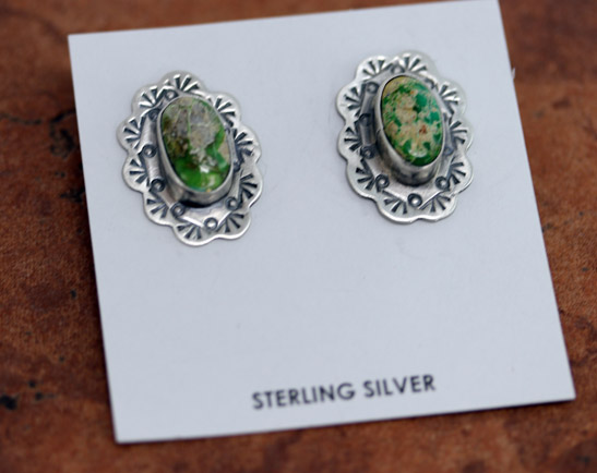 Navajo Silver Royston Turquoise Earrings