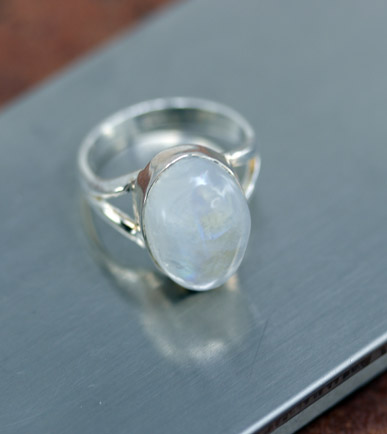 Sterling Silver Moonstone Ring Size 5