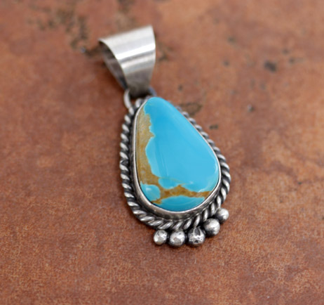 Navajo Silver Turquoise Pendant