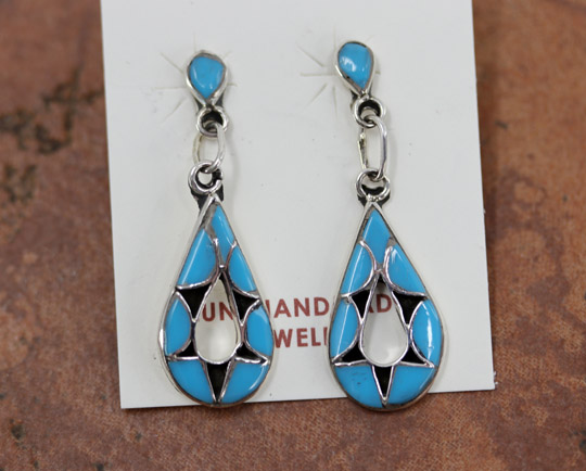 Zuni Silver Turquoise Earrings