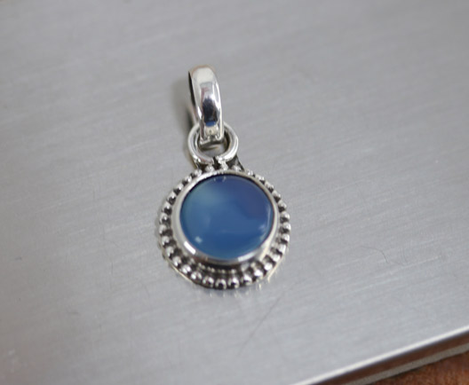 Sterling Silver Blue Chalcedony Pendant