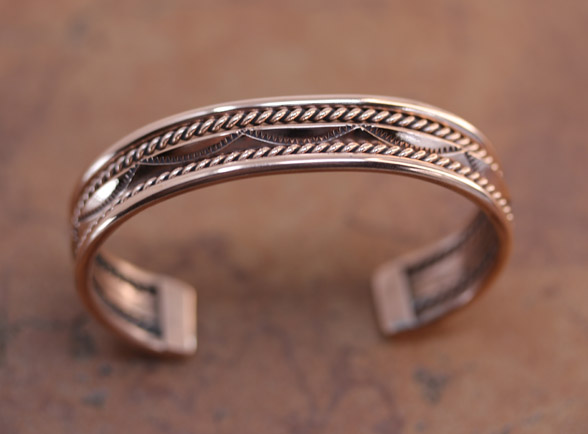 Navajo Copper Cuff Bracelet by Elaine Tahe