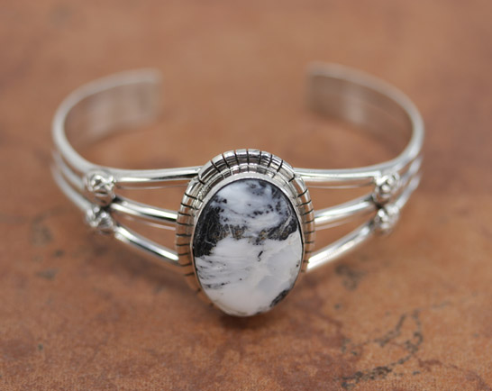 Navajo Silver White Buffalo Bracelet