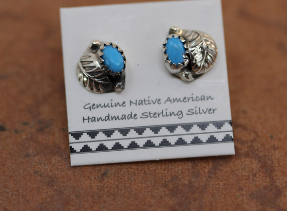 Navajo Silver Turquoise Earrings