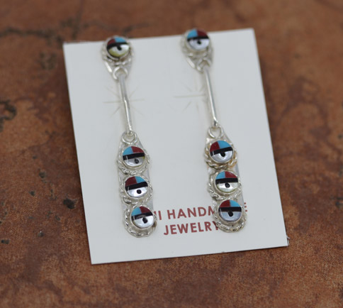 Zuni Silver Sunface Earrings