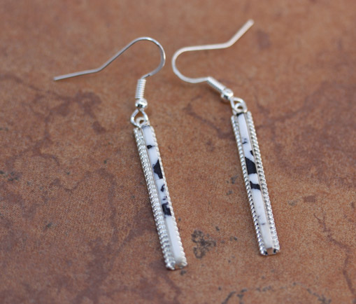 Navajo Silver White Buffalo Earrings