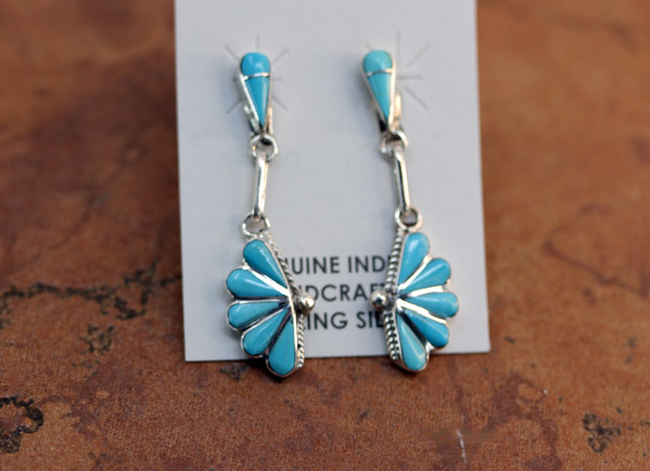 Zuni Silver Turquoise Earrings