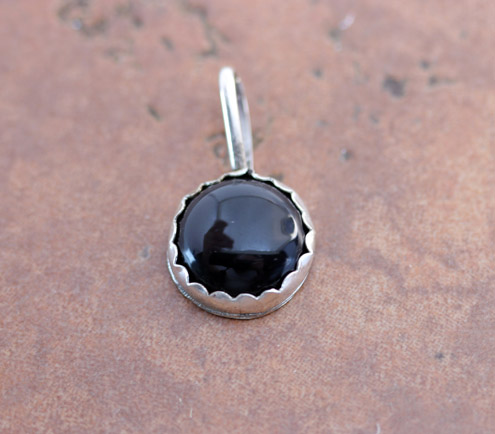 Navajo Sterling Silver Onyx Pendant