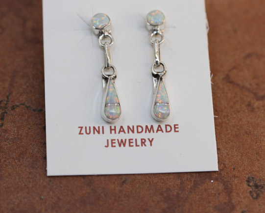 Zuni Created Opal Earrings