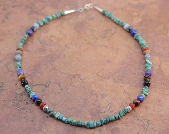 Navajo Turquoise Multi_Stone Nugget Necklace