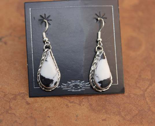 Navajo Silver White Buffalo Earrings