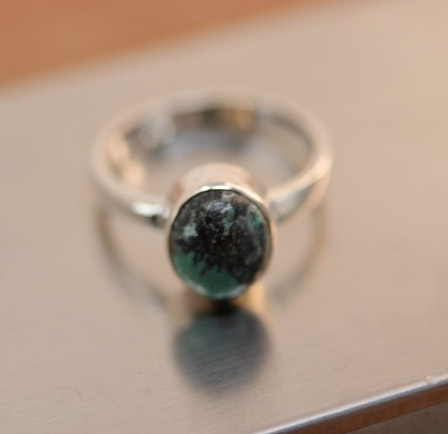 Sterling Silver Turquoise Ring Size 6 1/2