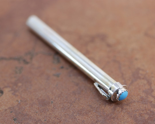 Navajo Sterling Silver Turquoise Cigarette Holder