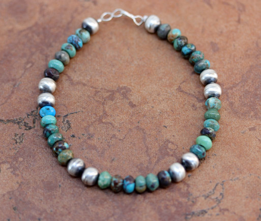 Navajo Pearl Silver Turquoise Bracelet