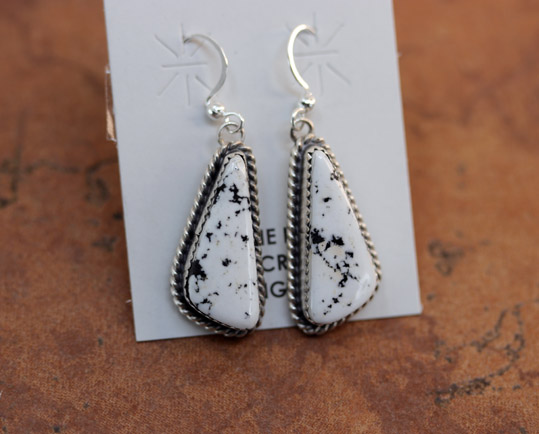 Navajo Silver White Buffalo Earrings