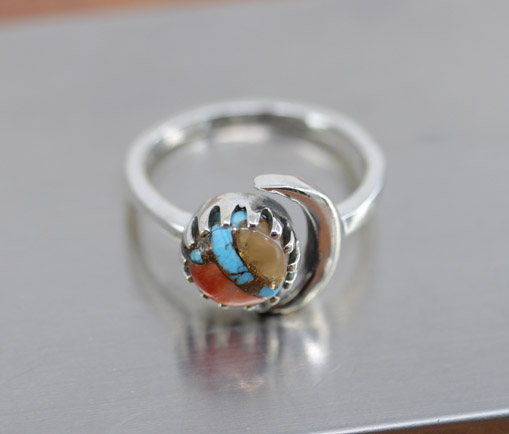 Sterling Moon Mojave Turquoise Ring Size 7_8