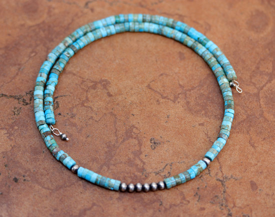 Navajo Pearl Silver Heishi Choker Necklace