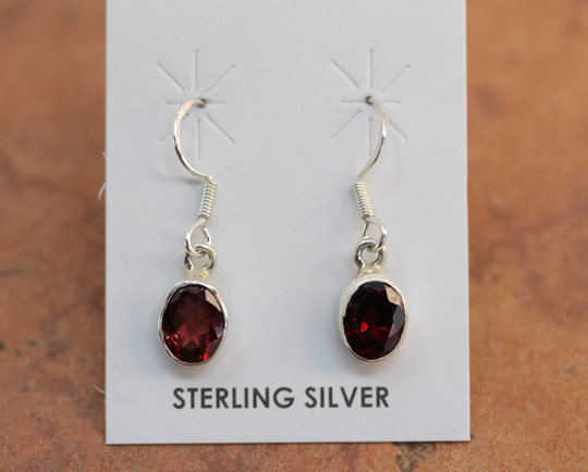 Sterling Silver Garnet Earrings